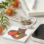 Fierce Wildcat Basketball Mascot Schlüsselanhänger (Vorderseite rechts)