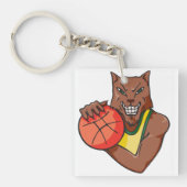 Fierce Wildcat Basketball Mascot Schlüsselanhänger (Vorderseite)