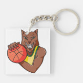 Fierce Wildcat Basketball Mascot Schlüsselanhänger (Rückseite)