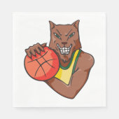 Fierce Wildcat Basketball Mascot Serviette (Vorderseite)