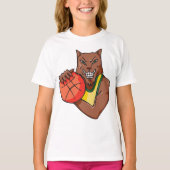 Fierce Wildcat Basketball Mascot T-Shirt (Vorderseite)
