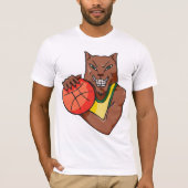 Fierce Wildcat Basketball Mascot T-Shirt (Vorderseite)