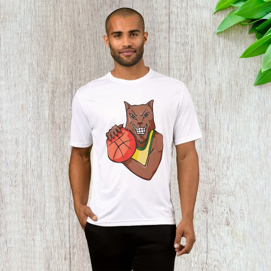 Fierce Wildcat Basketball Mascot T-Shirt