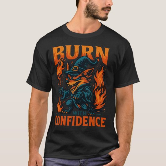 Fierce Witch Fox Cartoon Illustration T-Shirt (Vorderseite)