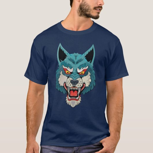 Fierce Wolf Face T-Shirt (Vorderseite)