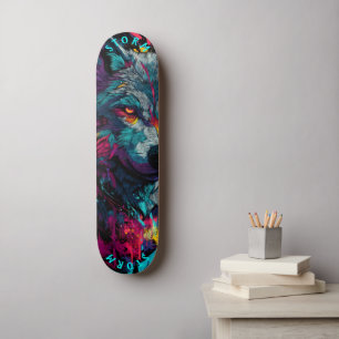 Fierce Wolf Graffiti Street - Limited Edition Skateboard