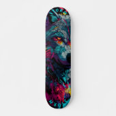 Fierce Wolf Graffiti Street - Limited Edition Skateboard (Vorne)