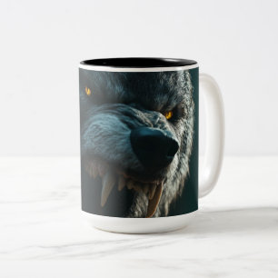Fierce Wolf Guardian Zweifarbige Tasse