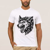 Fierce Wolf Head Bold Black and White Alpha Wolf  T-Shirt (Vorderseite)