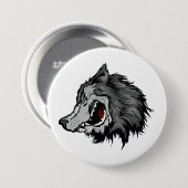 Fierce Wolf Head Bold Wild Animal Button (Vorne & Hinten)