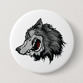 Fierce Wolf Head Bold Wild Animal Button (Vorderseite)