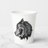 Fierce Wolf Head Bold Wild Animal Pappbecher (Vorderseite)
