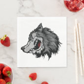 Fierce Wolf Head Bold Wild Animal Serviette (Beispiel)