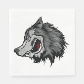 Fierce Wolf Head Bold Wild Animal Serviette (Vorderseite)