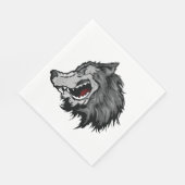 Fierce Wolf Head Bold Wild Animal Serviette (Ecke)