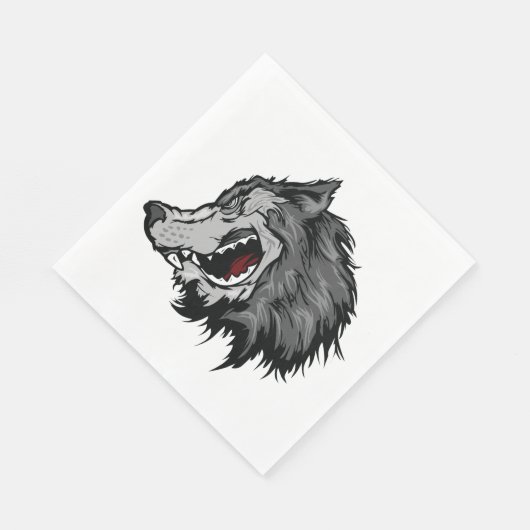 Fierce Wolf Head Bold Wild Animal Serviette (Ecke)