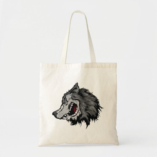 Fierce Wolf Head Bold Wild Animal Tragetasche (Vorne)