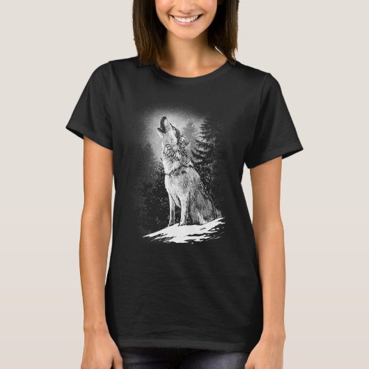 Fierce Wolf im Wald Wilderness Style für Nat T-Shirt (Vorderseite)