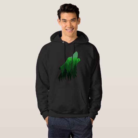 Fierce Wolf in the Forest Wilderness Style for Nat Hoodie (Vorne ganz)