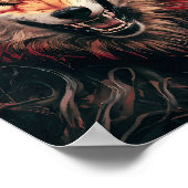 Fierce Wolf Portrait Poster (Ecke)