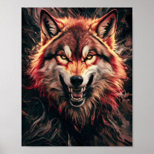 Fierce Wolf Portrait Poster
