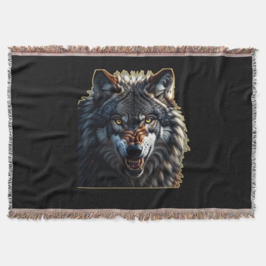 Fierce Wolf – Symbol of Strength and Freedom Decke (Vorderseite)