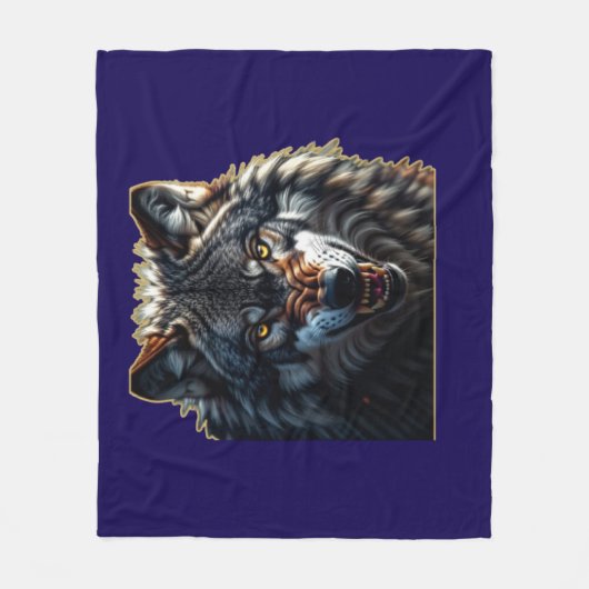 Fierce Wolf – Symbol of Strength and Freedom Fleecedecke (Vorderseite)