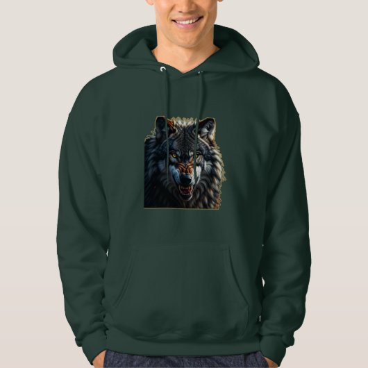 Fierce Wolf – Symbol of Strength and Freedom Hoodie (Vorderseite)