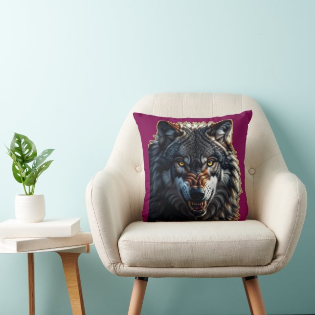 Fierce Wolf – Symbol of Strength and Freedom Kissen (Stuhl )