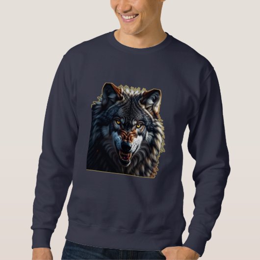 Fierce Wolf – Symbol of Strength and Freedom Sweatshirt (Vorderseite)