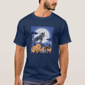 Fierce Wolf unter Vollmond mit Jungletieren - T-Shirt (Vorderseite)