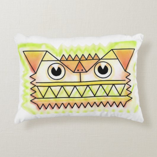 Fierce, wütender Hund rechteckiger Akzent Kissen (Vorderseite)