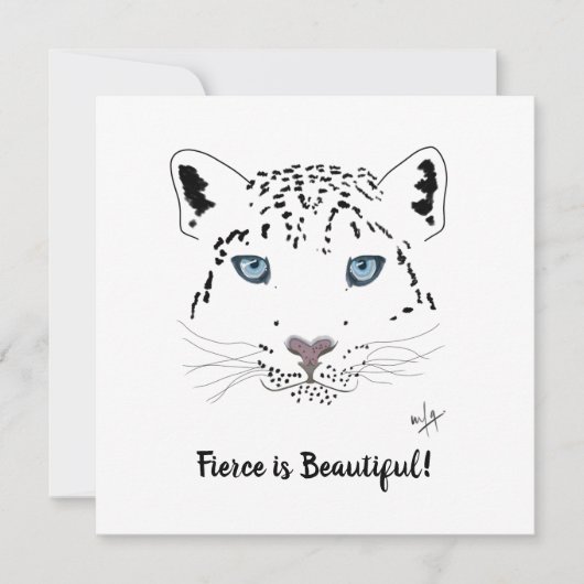 Fierce zu ermutigen ist ein schöner Schneeleopard (Vorderseite)