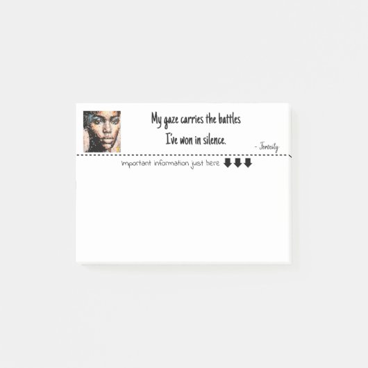 Fierceness Intense Pixel Gaze painting Post-it Klebezettel (Vorderseite)