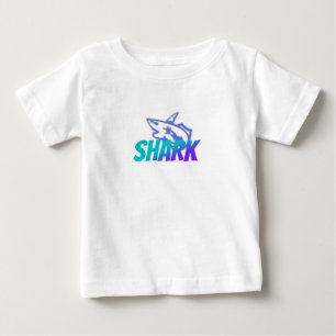 Fierces Hai-Logo mit Farbverlauf Kühne Ozean-Vib Baby T-shirt