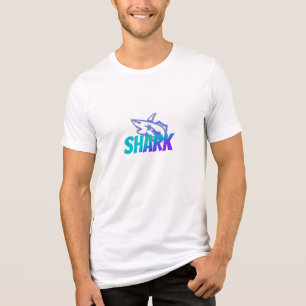 Fierces Hai-Logo mit Farbverlauf Kühne Ozean-Vib Tri-Blend Shirt