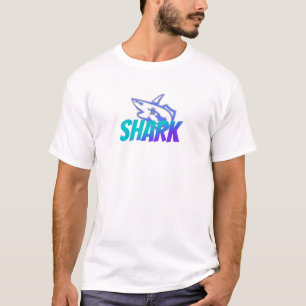 Fierces Hai-Logo mit Farbverlauf Kühner Ozean T-Shirt