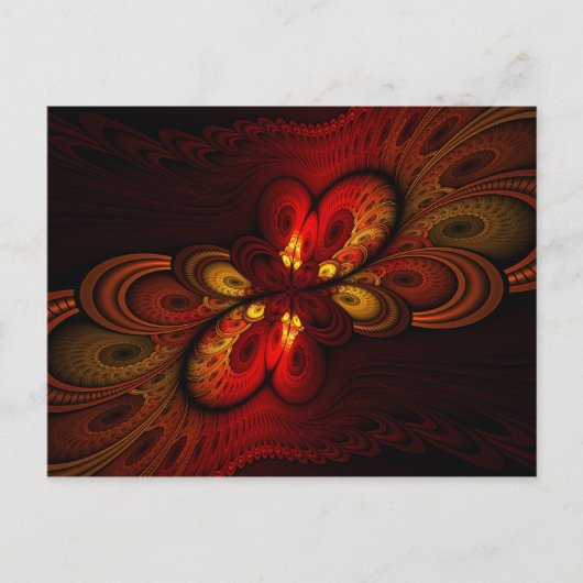 Fieri Abstraktes Fraktal Art Postkarte (Vorderseite)