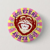Fiery 100% Funny Funky Monkey Abzeichen Button (Vorderseite)
