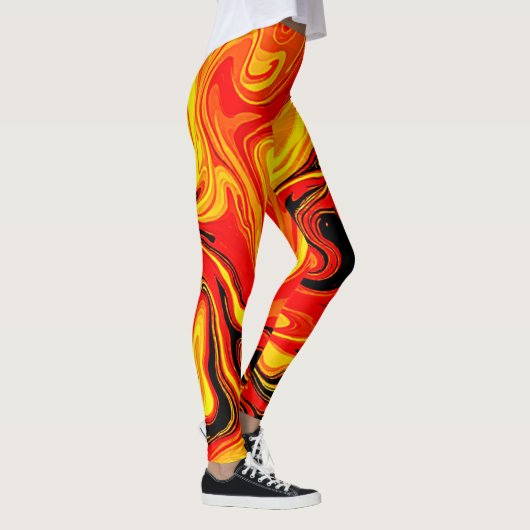 Fiery Abstract Swirls of Emotion Leggings (Rechts)