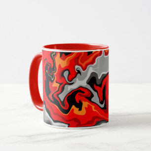 Fiery Abstraction - Ein schwirbelnder Fluss von Fa Tasse