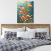 Fiery Abstrakt Blume Leinwanddruck (Insitu (Schlafzimmer))