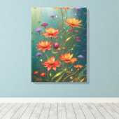 Fiery Abstrakt Blume Leinwanddruck (Insitu (Holzboden))