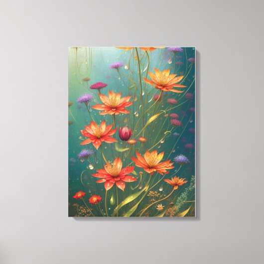 Fiery Abstrakt Blume Leinwanddruck (Vorderseite)