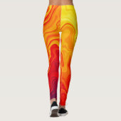 Fiery Abstrakt Flow Art Leggings (Rückseite)