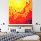 Fiery Abstrakt Flow Art Leinwanddruck (Insitu (Schlafzimmer))