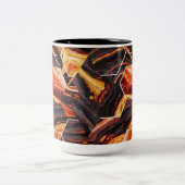 Fiery Abstrakt Hexagon Muster Zwei-Tone-Tasse (15  Zweifarbige Tasse (Mittel)