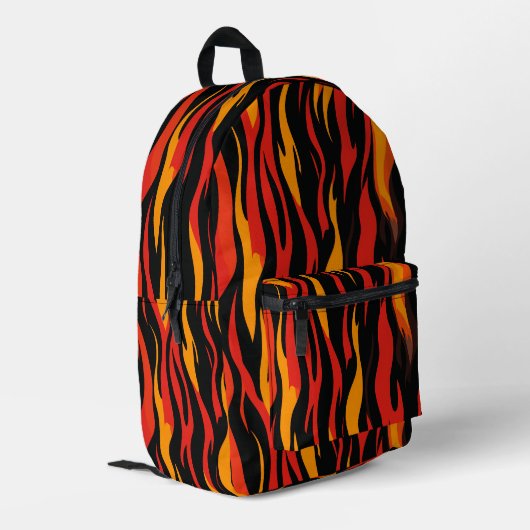 Fiery Abstrakt Pattern Bedruckter Rucksack (Rückseitige Ecke links)
