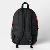 Fiery Abstrakt Pattern Bedruckter Rucksack (Rückseite)