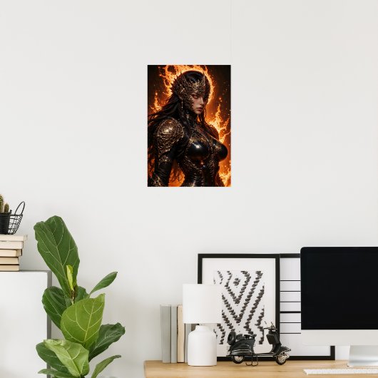 Fiery Amazon Warrior Poster (Heimbüro)